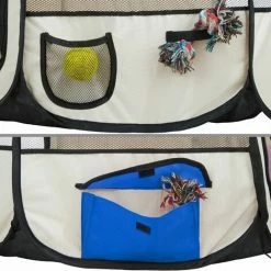 TECTAKE Tierlaufstall Aus Polyester Inkl. Tragetasche - Welpenauslauf, Gehege, Welpenlaufstall - Blau 4 TECTAKE Tierlaufstall Aus Polyester Inkl. Tragetasche - Welpenauslauf, Gehege, Welpenlaufstall - Blau -TECTAKE Shop 7500469 3