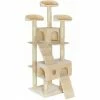 TECTAKE Kratzbaum Mogli 170cm - Katzenbaum, Katzenkratzbaum, Katzenhaus - Beige -TECTAKE Shop 7500496 1