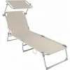 TECTAKE Gartenliege 4-stufig - Sonnenliege, Liegestuhl, Relaxliege - Beige -TECTAKE Shop 7500511 1