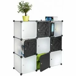 TECTAKE Steckregal 9 Boxen Mit Türen 112x37x112cm - Regal, Raumteiler Regal, Lagerregal -TECTAKE Shop 7500532 3