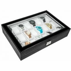 TECTAKE Uhrenbox Mit 24 Fächern Inkl. Schlüssel - Uhrenhalter, Uhrenkasten, Uhrenkoffer -TECTAKE Shop 7500533 5
