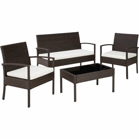 TECTAKE Rattan Sitzgruppe Sparta 3+1 - Gartenlounge, Terrassenmöbel, Rattan Lounge - schwarz/braun TECTAKE Rattan Sitzgruppe Sparta 3+1 - Gartenlounge, Terrassenmöbel, Rattan Lounge - Schwarz/braun -TECTAKE Shop 7500609 1