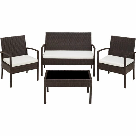 TECTAKE Rattan Sitzgruppe Sparta 3+1 - Gartenlounge, Terrassenmöbel, Rattan Lounge - schwarz/braun TECTAKE Rattan Sitzgruppe Sparta 3+1 - Gartenlounge, Terrassenmöbel, Rattan Lounge - Schwarz/braun -TECTAKE Shop 7500609 4