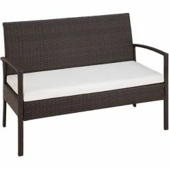 TECTAKE Rattan Sitzgruppe Sparta 3+1 - Gartenlounge, Terrassenmöbel, Rattan Lounge - Schwarz/braun 6 TECTAKE Rattan Sitzgruppe Sparta 3+1 - Gartenlounge, Terrassenmöbel, Rattan Lounge - Schwarz/braun -TECTAKE Shop 7500609 5
