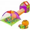 TECTAKE Spielzelt Mit Tunnel, 200 Bällen Und Tasche - Spielhaus, Spielzelt, Kinderzelt - Bunt -TECTAKE Shop 7500644 1