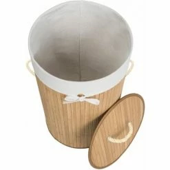 TECTAKE Wäschekorb Mit Wäschesack Rund - Wäschesammler, Wäschetruhe, Wäschesortierer -TECTAKE Shop 7500772 3