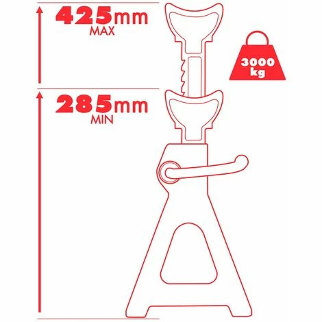 TECTAKE 2 Unterstellböcke - Tragkraft 3000kg - Wagenheber, Autoheber - rot TECTAKE 2 Unterstellböcke - Tragkraft 3000kg - Wagenheber, Autoheber - Rot -TECTAKE Shop 7500830 5