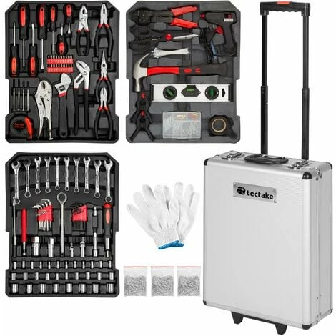 TECTAKE Alu Trolley-Werkzeugkoffer 799-tlg. - Werkzeugkasten, Werkzeugkiste, Werkzeugtrolley TECTAKE Alu Trolley-Werkzeugkoffer 799-tlg. - Werkzeugkasten, Werkzeugkiste, Werkzeugtrolley -TECTAKE Shop 7500881 1