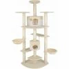 TECTAKE Kratzbaum Nelly 204cm - Katzenbaum, Katzenkratzbaum, Katzenhaus - Beige/weiß -TECTAKE Shop 7500889 1
