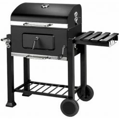 TECTAKE Holzkohlegrill Höhenverstellbar - Standgrill, Kohlegrill, Grillwagen