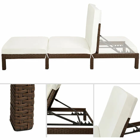 TECTAKE Sonnenliege Rattan Sofia - Gartenliege, Liegestuhl, Relaxliege - braun TECTAKE Sonnenliege Rattan Sofia - Gartenliege, Liegestuhl, Relaxliege - Braun -TECTAKE Shop 7501075 5