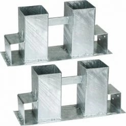 TECTAKE Holzstapelhilfe Feuerverzinkt 2-tlg. - Brennholzunterstand, Brennholz Stapelhilfe, Holzstapelhalter