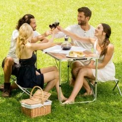 TECTAKE Koffertisch Mit 4 Hockern - Camping Tisch, Outdoor Tisch, Campingtisch Klappbar -TECTAKE Shop 7501095 3