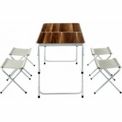 TECTAKE Koffertisch Mit 4 Hockern - Camping Tisch, Outdoor Tisch, Campingtisch Klappbar -TECTAKE Shop 7501095 4