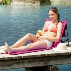 TECTAKE Strandmatte Mit Verstellbarer Lehne - Strandmatte Mit Lehne, Campingmatte Mit Rückenlehne, Strandmatratze - Pink -TECTAKE Shop 7501147 3