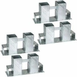 TECTAKE Holzstapelhilfe Feuerverzinkt 4-tlg. - Brennholzunterstand, Brennholz Stapelhilfe, Holzstapelhalter