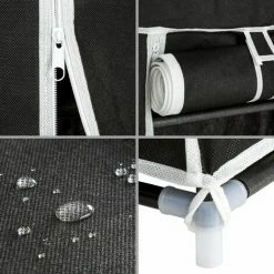 TECTAKE Stoffschrank 6 Fächer 107x175x45cm - Kleiderschrank, Faltschrank, Garderobenschrank - Schwarz -TECTAKE Shop 7501247 5