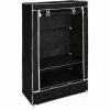 TECTAKE Stoffschrank 3 Fächer Inkl. 3 Boxen 87x159x49cm - Kleiderschrank, Faltschrank, Garderobenschrank - Schwarz -TECTAKE Shop 7501252 1