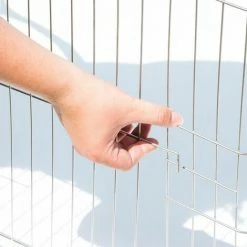 TECTAKE Freilaufgehege Mit Sicherheitsnetz Ø 145cm - Gehege, Hasengehege, Freigehege Kaninchen - Blau -TECTAKE Shop 7501260 3