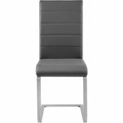 TECTAKE 4 Schwingstühle, Kunstleder - Esszimmerstühle, Küchenstühle, Schwingstuhl - Grau -TECTAKE Shop 7501292 5