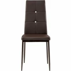 TECTAKE 4 Esszimmerstühle, Kunstleder Mit Glitzersteinen - Esszimmerstühle, Küchenstühle, Esszimmerstuhl - Cappuccino -TECTAKE Shop 7501297 4