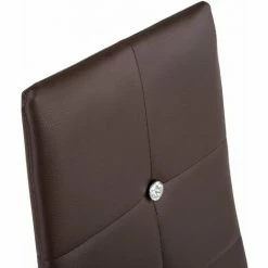 TECTAKE 4 Esszimmerstühle, Kunstleder Mit Glitzersteinen - Esszimmerstühle, Küchenstühle, Esszimmerstuhl - Cappuccino -TECTAKE Shop 7501297 5