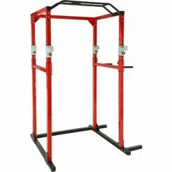 TECTAKE Kraftstation - Fitnesstation, Trainingsstation, Kraftturm - Schwarz/rot