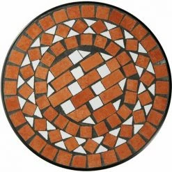 TECTAKE Balkontisch Blumenhocker Mit Mosaikmuster 30x30x61,5cm - Beistelltisch, Balkontisch, Blumenständer - Terracotta -TECTAKE Shop 7725128 3