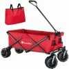 TECTAKE Faltbarer Bollerwagen Mit Breiten Reifen Belastbarkeit 80kg - Transportwagen, Handwagen, Leiterwagen - Rot -TECTAKE Shop 8189372 1