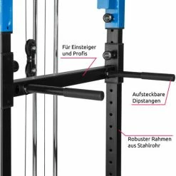 TECTAKE Kraftstation Mit Latzug - Fitnesstation, Trainingsstation, Kraftturm - Schwarz/blau -TECTAKE Shop 8206990 4