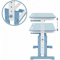TECTAKE Kinderschreibtisch Höhenverstellbar 109x55x63-94cm - Computertisch, Bürotisch - Blau -TECTAKE Shop 8261413 5