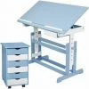 TECTAKE Kinderschreibtisch Höhenverstellbar Und Rollcontainer - Computertisch, Bürotisch - Blau -TECTAKE Shop 8261414 1