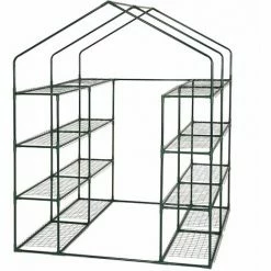 TECTAKE Foliengewächshaus Mit Quadratischer Grundfläche 143x143x195cm - Frühbeet, Tomatenhaus, Treibhaus -TECTAKE Shop 8417199 3