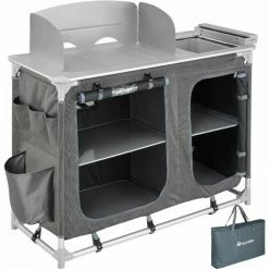TECTAKE Campingküche 116x52x107cm - Outdoorküche, Campingschrank, Campingausstattung - Grau