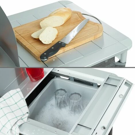 TECTAKE Campingküche 116x52x107cm - Outdoorküche, Campingschrank, Campingausstattung - grau TECTAKE Campingküche 116x52x107cm - Outdoorküche, Campingschrank, Campingausstattung - Grau -TECTAKE Shop 8447586 5