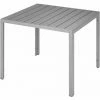 TECTAKE Aluminium Gartentisch Maren Höhenverstellbare Füße 90x90x74,5cm - Beistelltisch, Balkontisch, Terrassentisch - Silber -TECTAKE Shop 9500884 1
