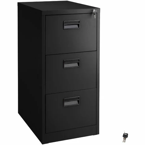 TECTAKE Aktenschrank mit 3 Schubladen 62,4x46x102,8cm - Büroschrank, Rolladenschrank, Hängeregisterschrank - schwarz TECTAKE Aktenschrank Mit 3 Schubladen 62,4x46x102,8cm - Büroschrank, Rolladenschrank, Hängeregisterschrank - Schwarz -TECTAKE Shop 9500897 1