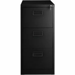TECTAKE Aktenschrank Mit 3 Schubladen 62,4x46x102,8cm - Büroschrank, Rolladenschrank, Hängeregisterschrank - Schwarz 6 TECTAKE Aktenschrank Mit 3 Schubladen 62,4x46x102,8cm - Büroschrank, Rolladenschrank, Hängeregisterschrank - Schwarz -TECTAKE Shop 9500897 5